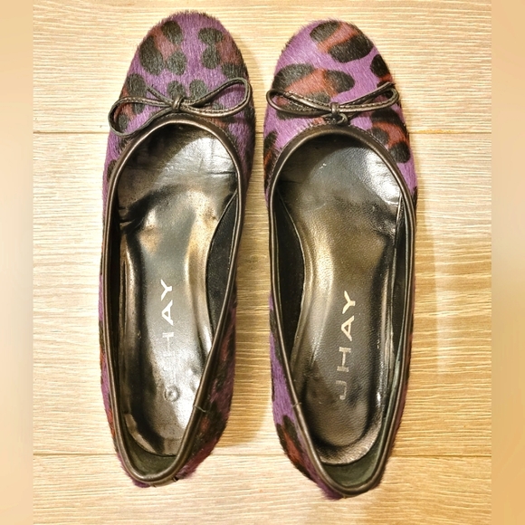 Jhay | Calf Hair | Leopard Print | Purple/Black/Brown | Kitten Heel | Size 6 - Picture 5 of 13